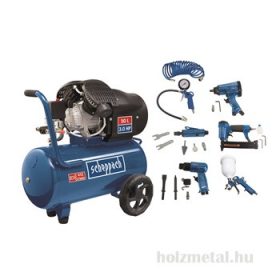   HC 55 DC SET - KÉTHENGERES KOMPRESSZOR 10 BAR, 50 LITER TARTOZÉKOKKAL
