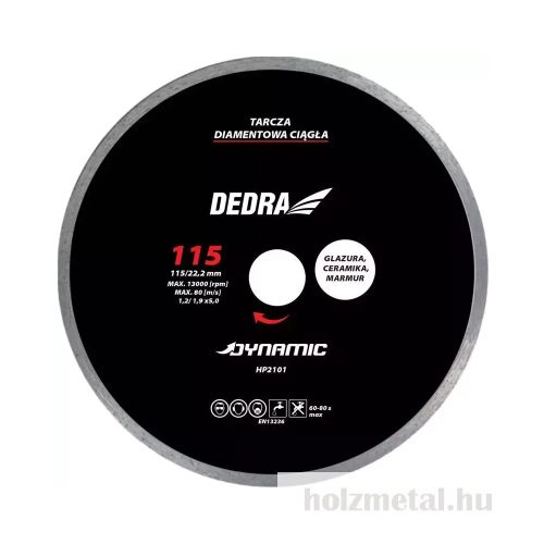 Folyamatos vágóélű gyémánttárcsa csempe 115/22,2mm Dynamic